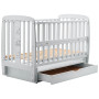Кровать Babyroom Друзья, маятник, ящик, откидной бок DDMYO-3  бук серый
