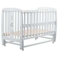 Кровать Babyroom Друзья маятник, откидной бок DDMO-02  бук серый