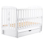Кровать Babyroom Друзья, маятник, ящик, откидной бок DDMYO-3  бук белый