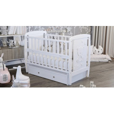 Кровать Babyroom Умка, маятник, ящик, откидной бок DUMYO-3  бук белый