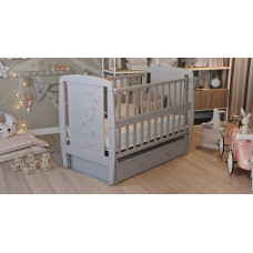 Кровать Babyroom Умка, маятник, ящик, откидной бок DUMYO-3  бук серый