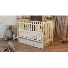 Кровать Babyroom Шарик SH-03 маятник, ящик, откидной бок  бук слоновая кость