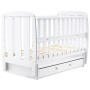 Кровать Babyroom Шарик SH-03 маятник, ящик, откидной бок  бук белый