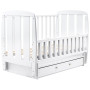 Кровать Babyroom Шарик SH-03 маятник, ящик, откидной бок  бук белый