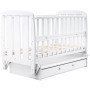Кровать Babyroom Шарик SH-03 маятник, ящик, откидной бок  бук белый