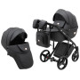 Коляска 2 в 1 Adamex Luciano кожа 100% SA-2 чёрный