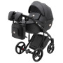 Коляска 2 в 1 Adamex Luciano кожа 100% SA-2 чёрный