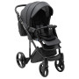 Коляска 2 в 1 Adamex Luciano кожа 100% SA-2 чёрный