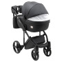 Коляска 2 в 1 Adamex Luciano кожа 100% SA-2 чёрный