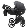 Коляска 2 в 1 Adamex Luciano кожа 100% SA-2 чёрный
