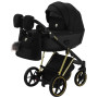 Коляска 2 в 1 Adamex Belissa Special Edition Gold PS-569 черный (перфорация)