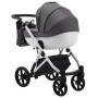 Коляска 2 в 1 Bair Next White кожа 100% 63 графит