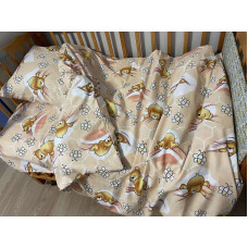 Детское постельное белье в кроватку мишка соты беж