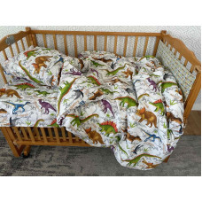 Детское постельное белье в кроватку динозавры