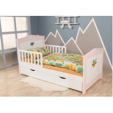 Детская односпальная кровать с ящиками внизу и бортиками
