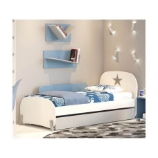 Детская односпальная кровать с бельевым ящиком внизу