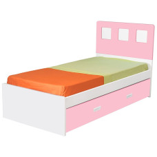 Детская одноярусная кроватка с большим бельевым ящиком снизу