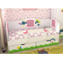Детская односпальная кровать с бельевыми ящиками  «Смурф»