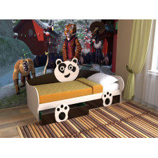 Детская односпальная кровать с ящиками внизу «Панда»