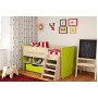 Детская кровать-чердак с ящиком и полками внизу ДЕТ 40