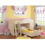 Двухъярусная кровать чердак угловая с шкафчиками ДКЧ 11