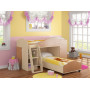 Двухъярусная кровать чердак угловая с шкафчиками ДКЧ 11