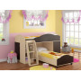 Двухъярусная кровать чердак угловая с шкафчиками ДКЧ 11