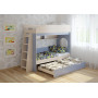 Детская выдвижная кровать чердак для троих детей ВКТ 5