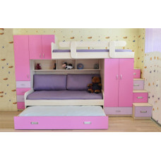 Детская кровать для троих детей выкатная ВКТ 7