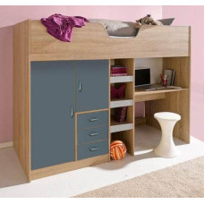 Кровать чердак с рабочей зоной и шкафом ДМ 9043