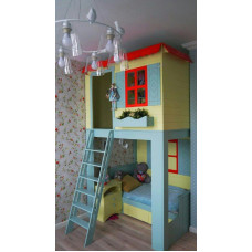 Двухъярусная кроватка домик ДКД 22