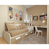 Детская односпальная кровать-диван с с тремя выдвижными ящиками внизу