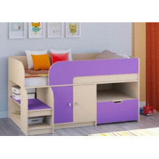 Невысокая кровать чердак с тумбой и выкатным ящиком КЕТ 34