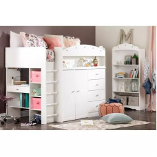 Не высокая кровать чердак со столом и шкафом  КРК 1