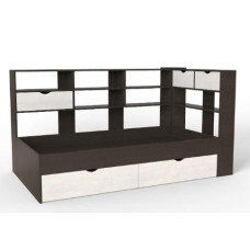 Односпальная кровать с полочками ППР 022