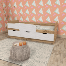 Односпальная детская кроватка с вместительными выдвижными ящиками КЕТ 10 А-1