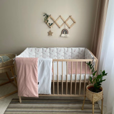 Комплект постельного белья Baby Dream Веточки котики пудра