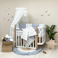 Комплект постельного белья Happy night Галактика серый