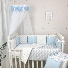 Комплект постельного белья Shine голубой зигзаг