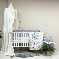 Комплект постельного белья Baby Mix Железная дорога терракот