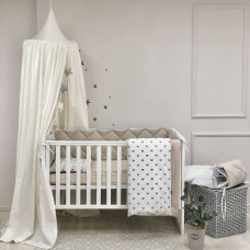 Комплект постельного белья Baby Mix Серо-бежевые сердечки