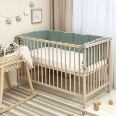 Фенс-бортик муслин с полубубонами шалфей (стандарт)