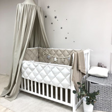 Стеганый бортик капучино/белый (стандарт)