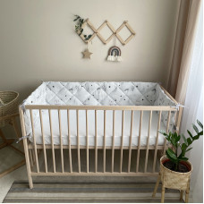 Бортик стеганый на три стороны "Коты в серых облаках" (стандарт)