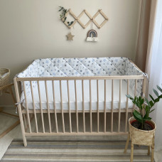 Бортик стеганный на три стороны "Stars голубой" (стандарт)