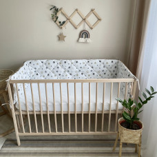 Бортик стеганный на три стороны "Stars бежевый" (стандарт)