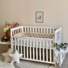 Бортик Коса бежевый (2,2 м, круг или 3 стороны кровати)