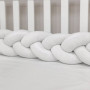 Бортик Коса белый/белый/белый (2,2 м, круг или 3 стороны кровати)