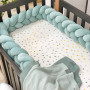 Бортик Коса темная мята (2,2 м, круг или 3 стороны кровати)