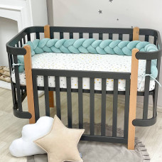 Бортик Коса темная мята (2,2 м, круг или 3 стороны кровати)